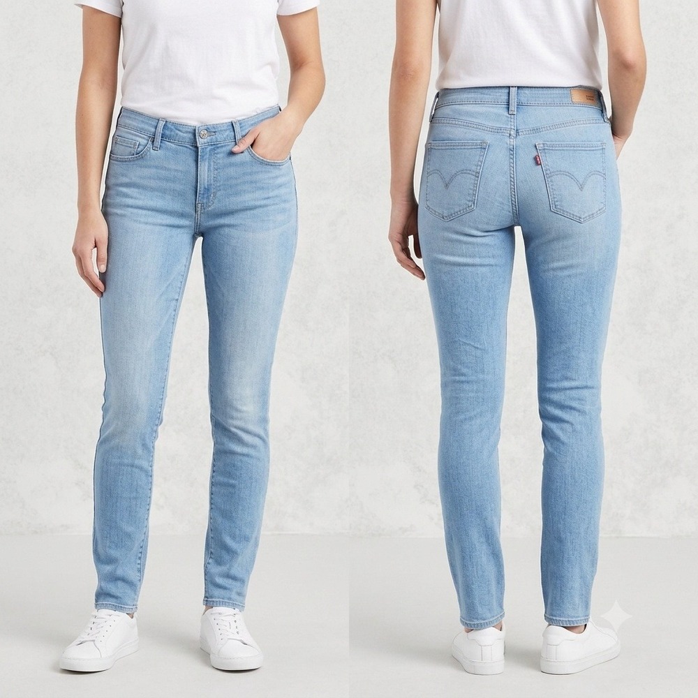 Levi's Modern Rise Skinny Jeans Women 16/33 Light Blue Stretch Denim 53411-0036